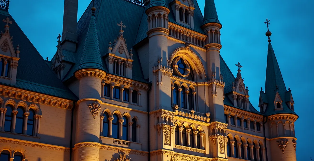 Architecture néogothique victorienne du Parlement du Canada à Ottawa
