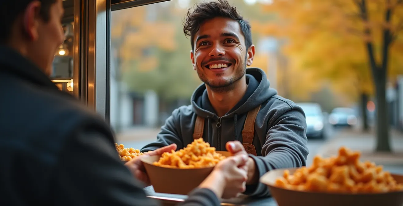 Comptoir de casse-croûte traditionnel canadien avec des plats locaux préparés