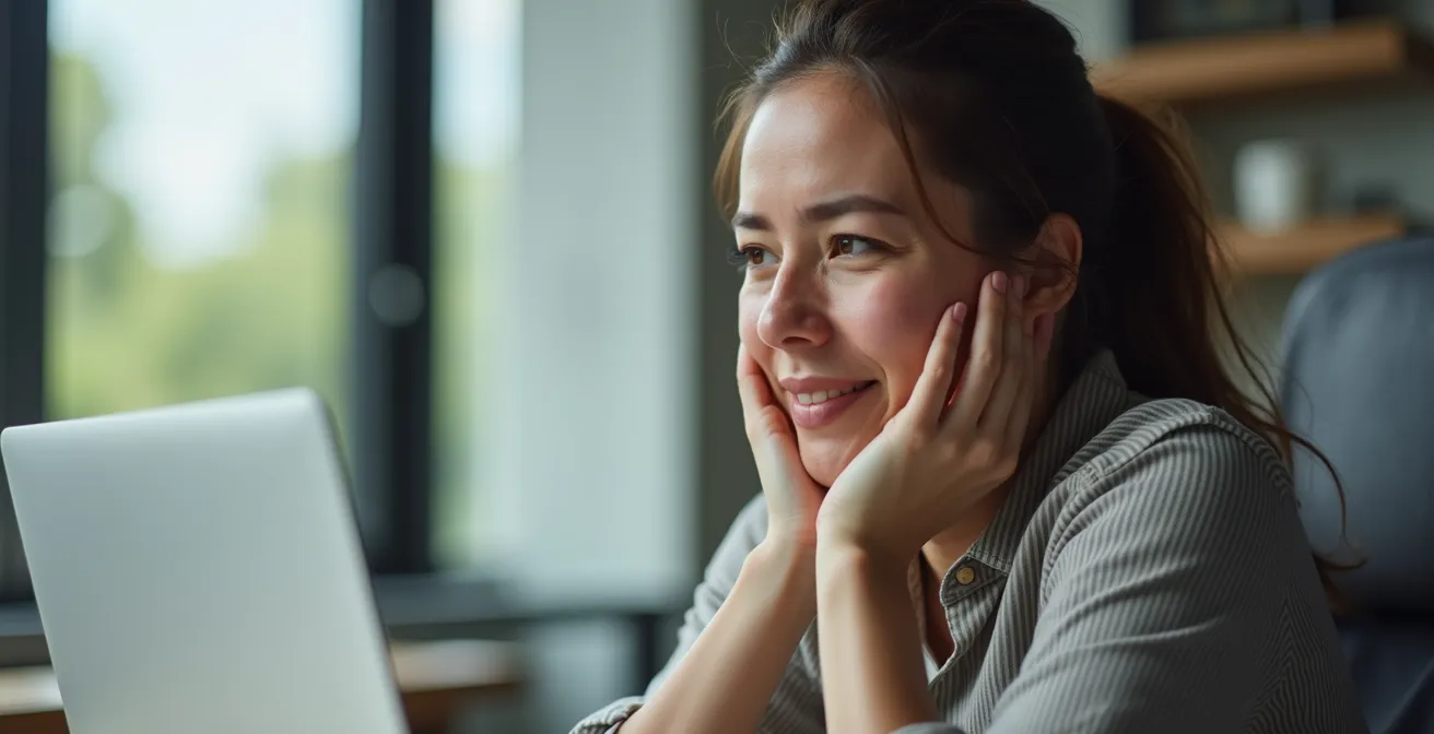 Personne consultant un ordinateur portable montrant des graphiques de progression dans un bureau moderne