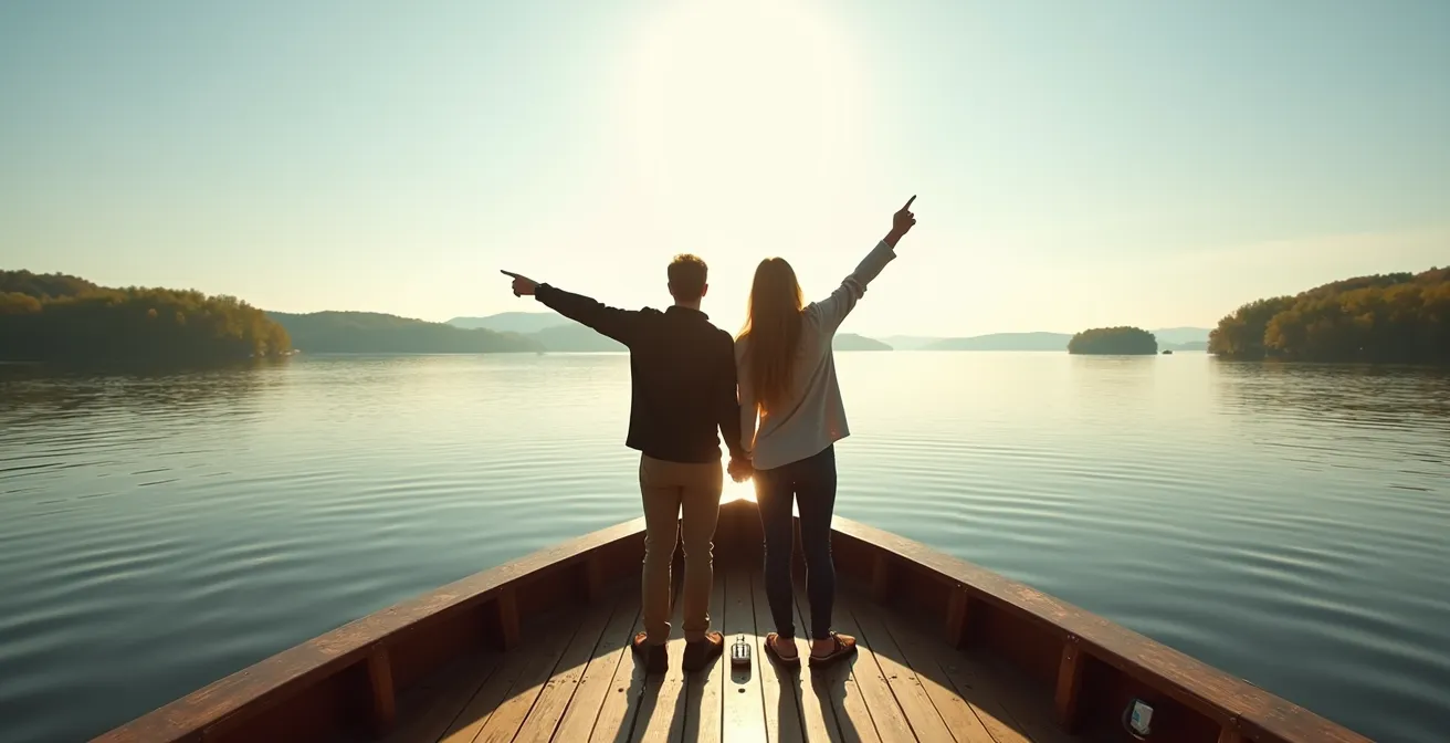 Vue aérienne des îles verdoyantes parsemées sur le fleuve Saint-Laurent