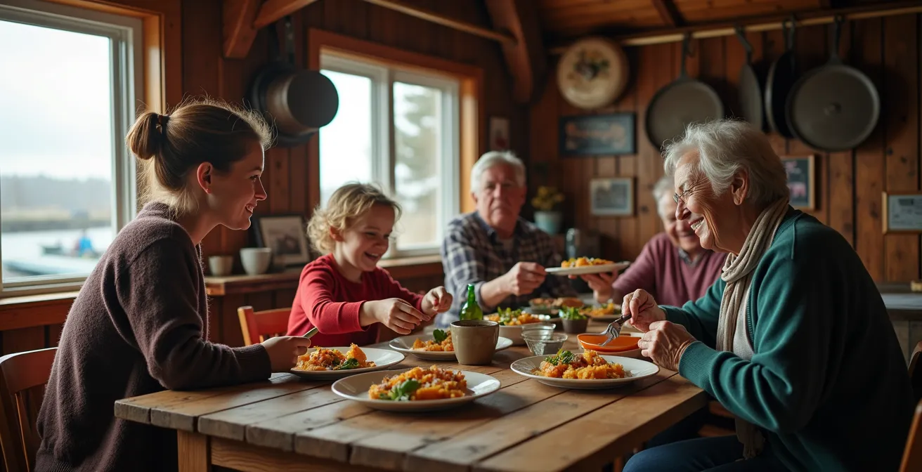Scène représentant les communautés francophones du Nouveau-Brunswick et de l'Ontario